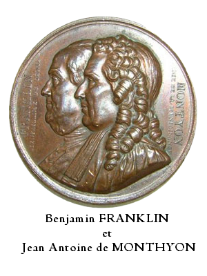 B. Franklin et J.A. de Montyon